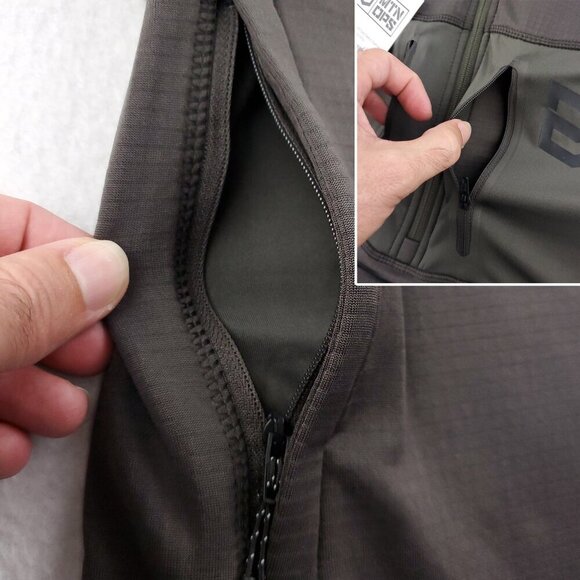 MTN OPS Geo Grid Fleece 1/4 Zip 205gsm Pullover Stretch Men's Large NWT - Picture 9 of 13